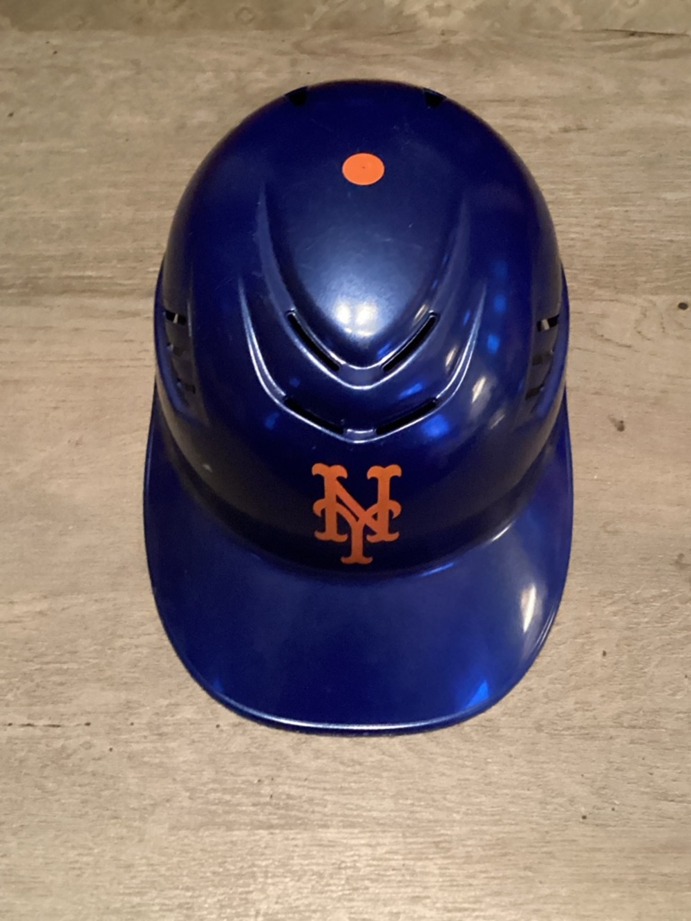 Men's Blue Batting Helmet with Orange Team Logo